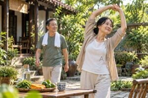 Người trung niên chăm sóc sức khỏe tại nhà