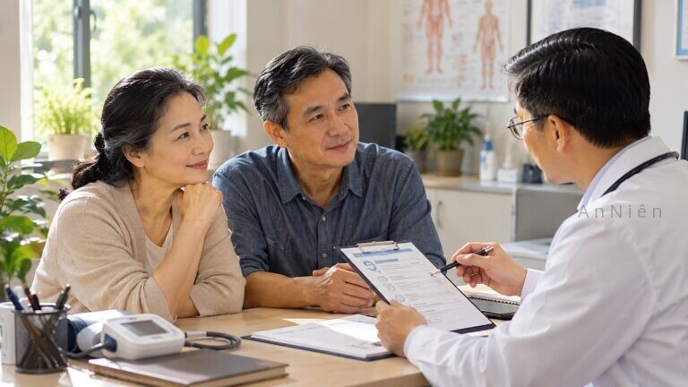 Bác sĩ tư vấn khám sức khỏe định kỳ cho người sau tuổi 50