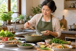 Giảm muối trong bữa ăn mà vẫn ngon cho người trung niên và cao tuổi